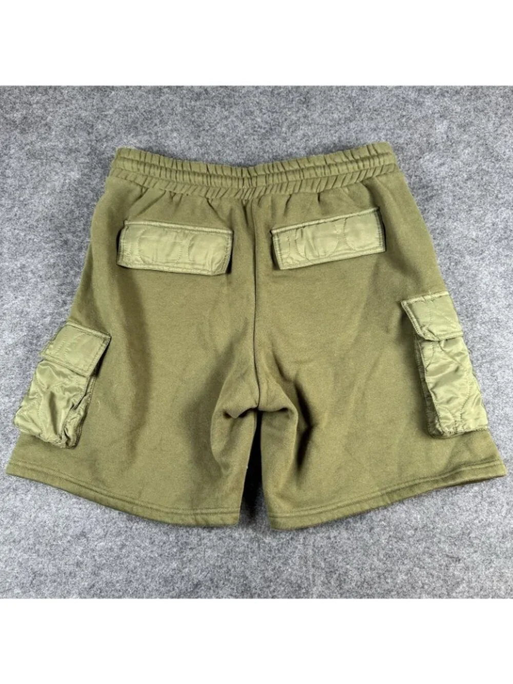 EPTM Shorts Mens Size XL Green Quilted Cargo Fleece Elastic Waist Pockets